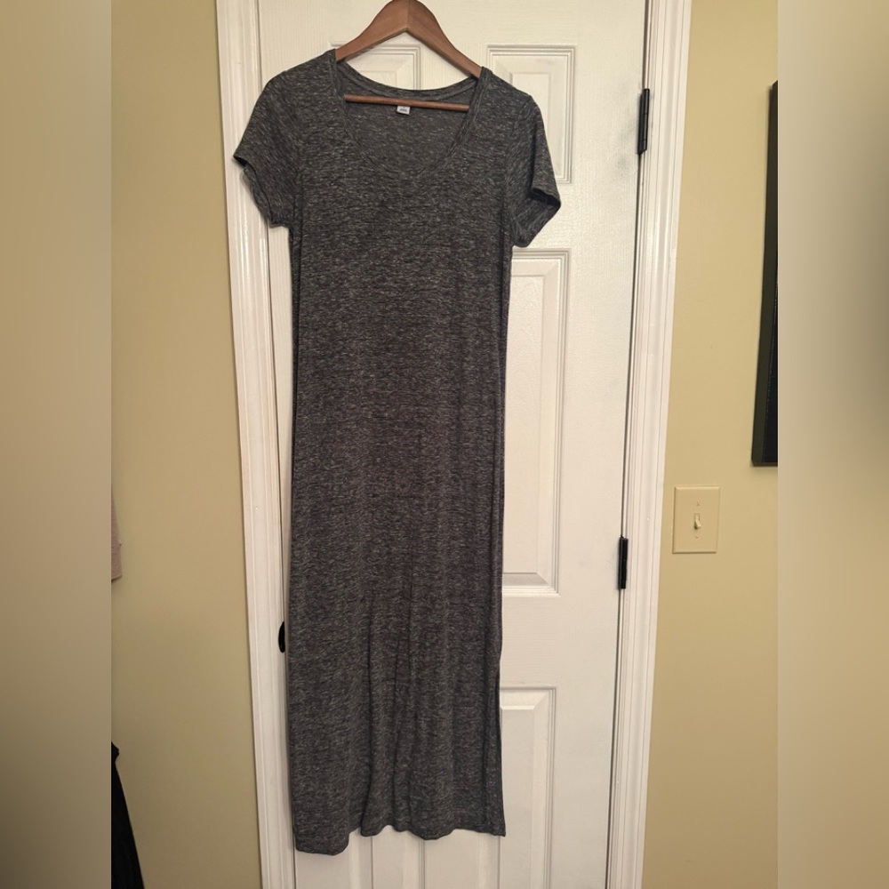 Old Navy Gray tshirt Maxi Dress Crew Neck small Anthropologie